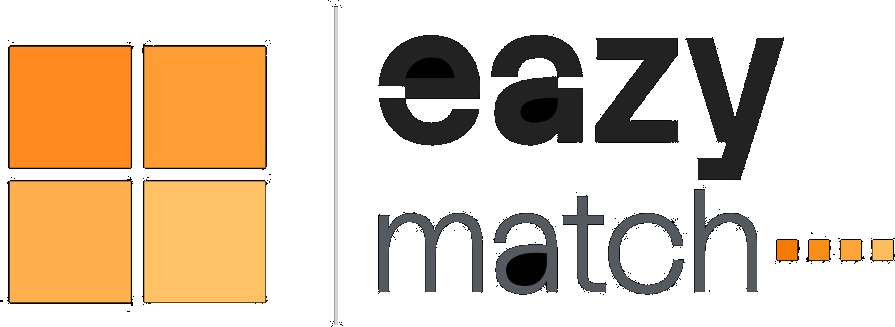 eazy match logo op donker
